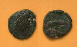 Olbia, Sarmatia city issue, Eagle on Dolphin, c. 400-370 BC
